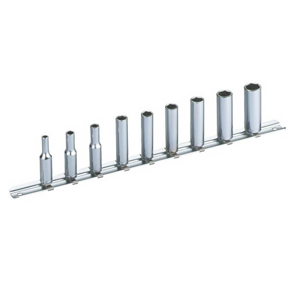 RACK 9 DOUILLES LONGUES 1/4 EN POUCE SAM OUTILLAGE - RHLPJ9R