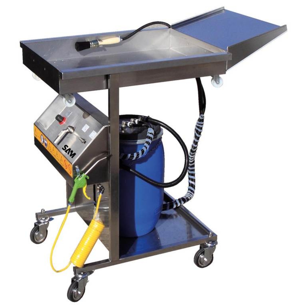 Fontaine inox mobile de nettoyage des systèmes de freins pour tous véhicules légers et poids lourds SAM OUTILLAGE - SAMM40SP
