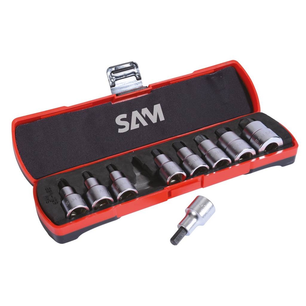 Coffret 9 douilles tournevis 6 pans 1/2 SAM OUTILLAGE - SCJ9BOX