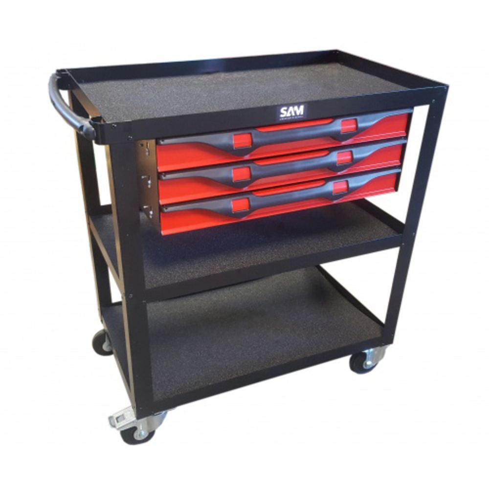 Servante - 3 plateaux avec 3 tiroirs SAM OUTILLAGE - SERVI3P3T