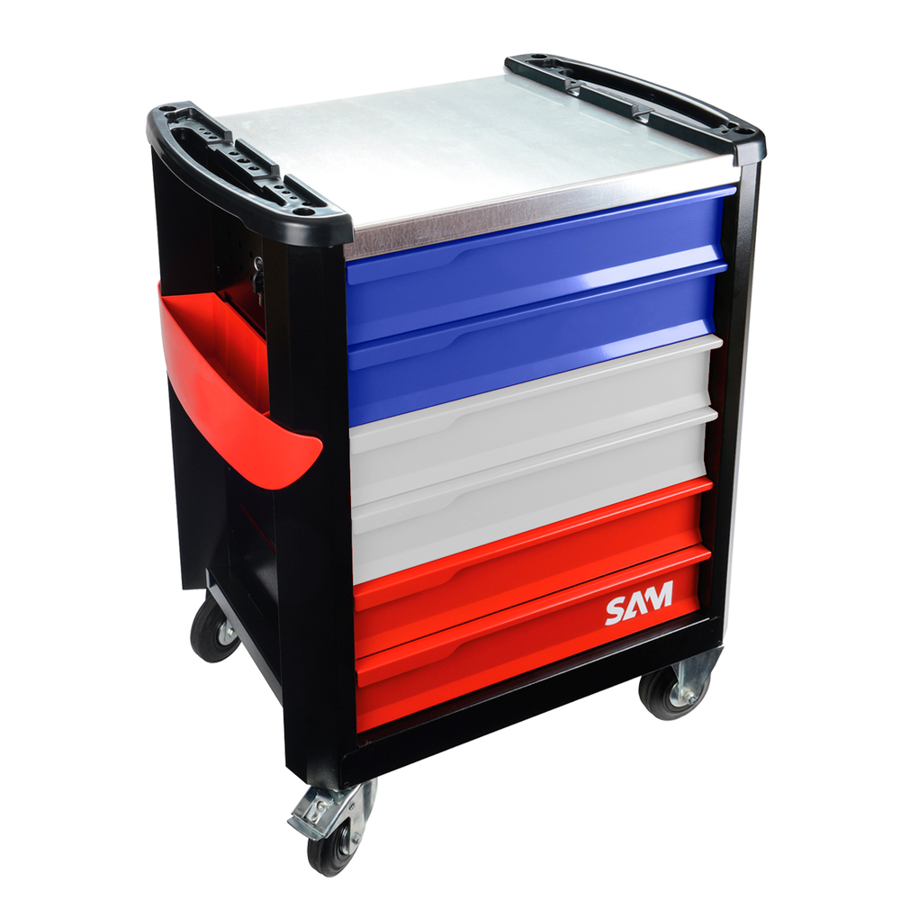 Servante 6 tiroirs FRANCE - plateau acier SAM OUTILLAGE - SERVI-630N-FR