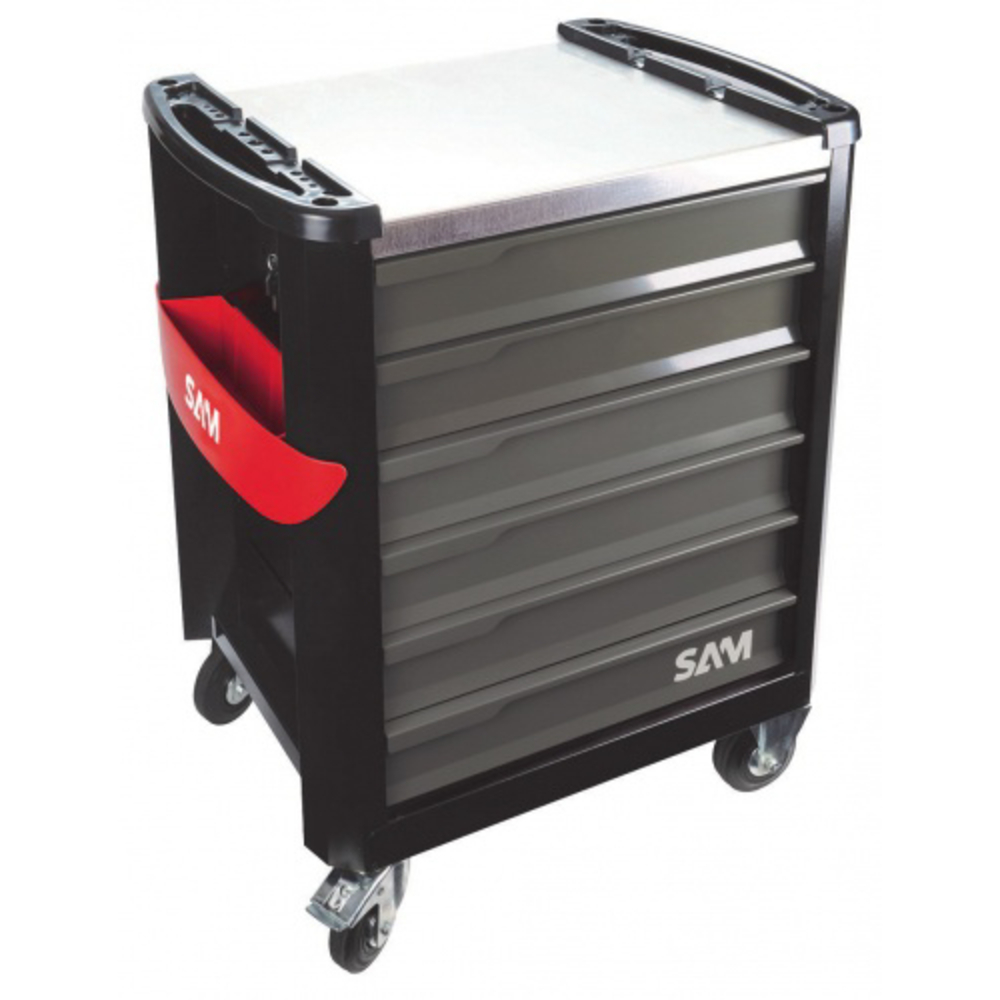 Servante 30n - 6 tiroirs - grise - plateau acier galvanise SAM OUTILLAGE - SERVI630NG
