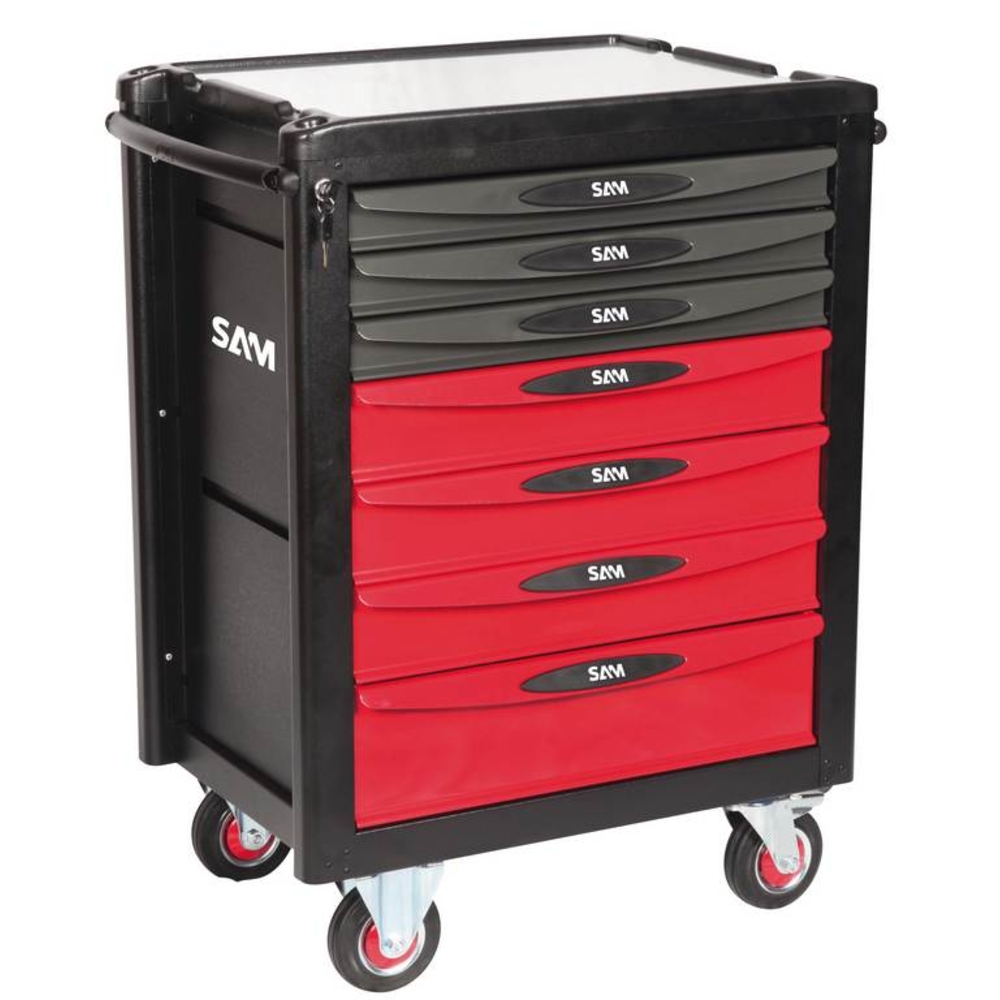 SERVANTE 7 TIROIRS AVEC PLATEAU ALUMINIUM SAM OUTILLAGE - SERVI740