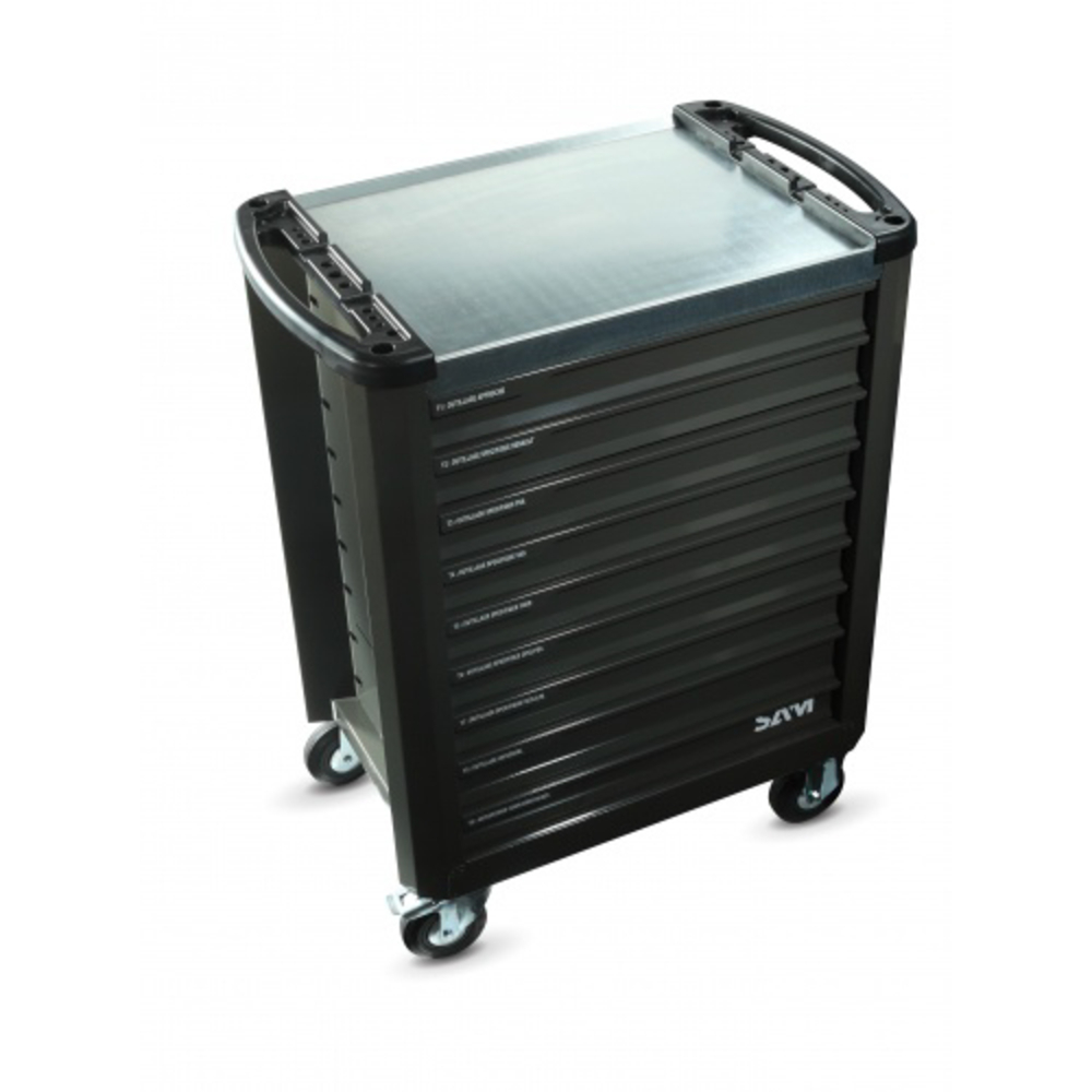 Servante 30n - 9 tiroirs - grise - plateau acier galvanise SAM OUTILLAGE - SERVI930NGR