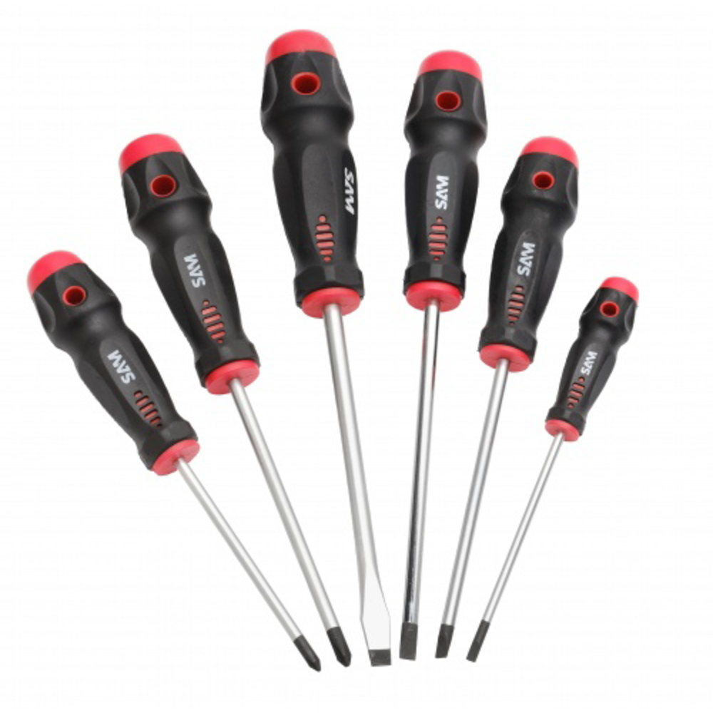 Jeu de 6 tournevis ta fente et phillips SAM OUTILLAGE - TAJ1