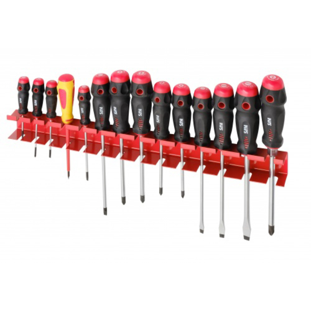Jeu de 14 tournevis sur rack SAM OUTILLAGE - TAJ14B