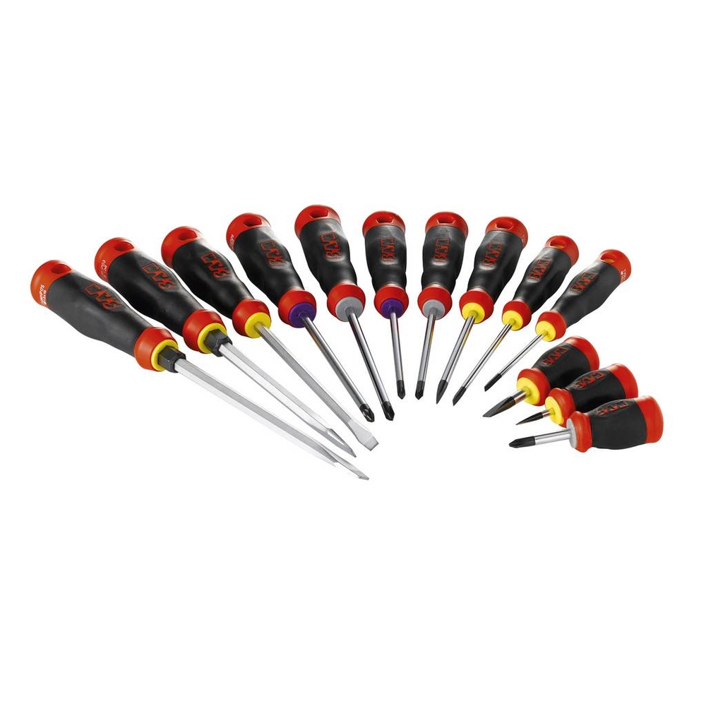 JEU 13 TOURNEVIS FENTE PHILLIPS ET POZIDRIV SAM OUTILLAGE - TJ13