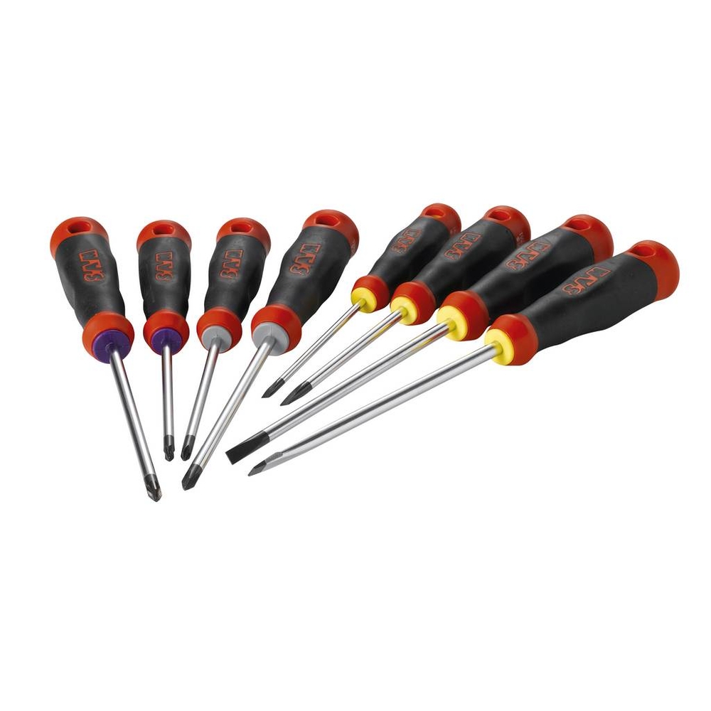 JEU DE 8 TOURNEVIS S1 FENTE PHILLIPS POZIDRIV SAM OUTILLAGE - TJ8