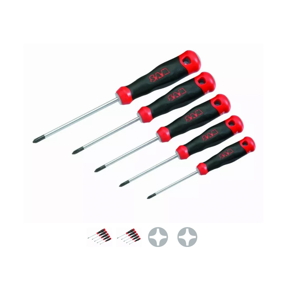 TOURNEVIS S1 PHILLIPS JEU DE 5 SAM OUTILLAGE - TPJ5