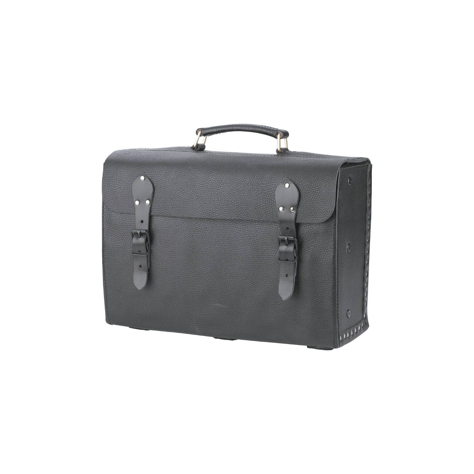 Sac à outils en croûte de cuir grainée noire SASSI 00026