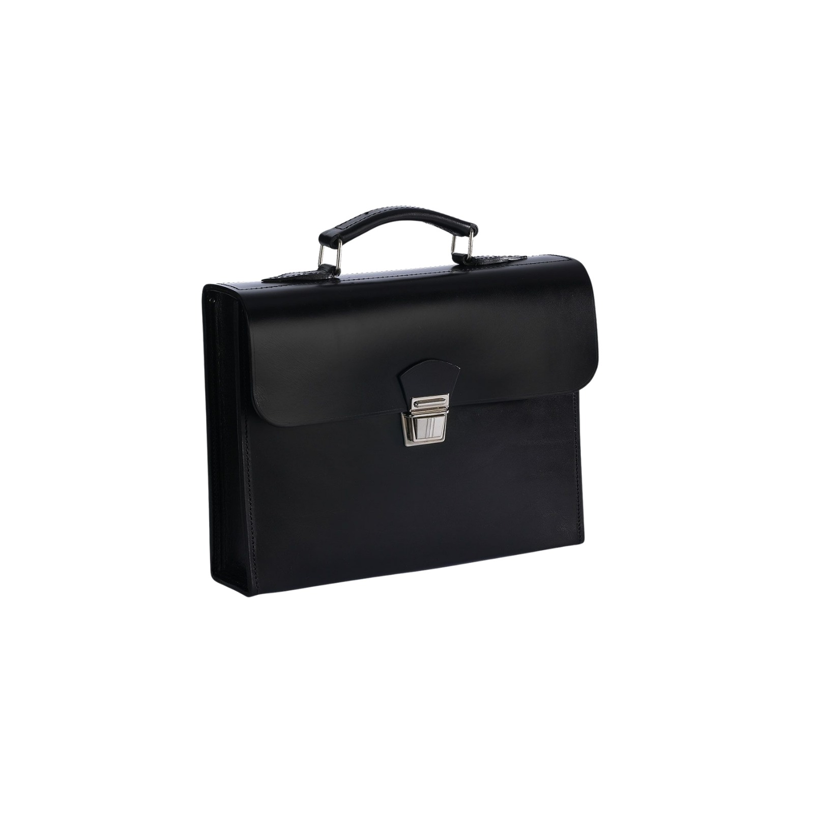 Serviette cuir vachette noire SASSI 04023