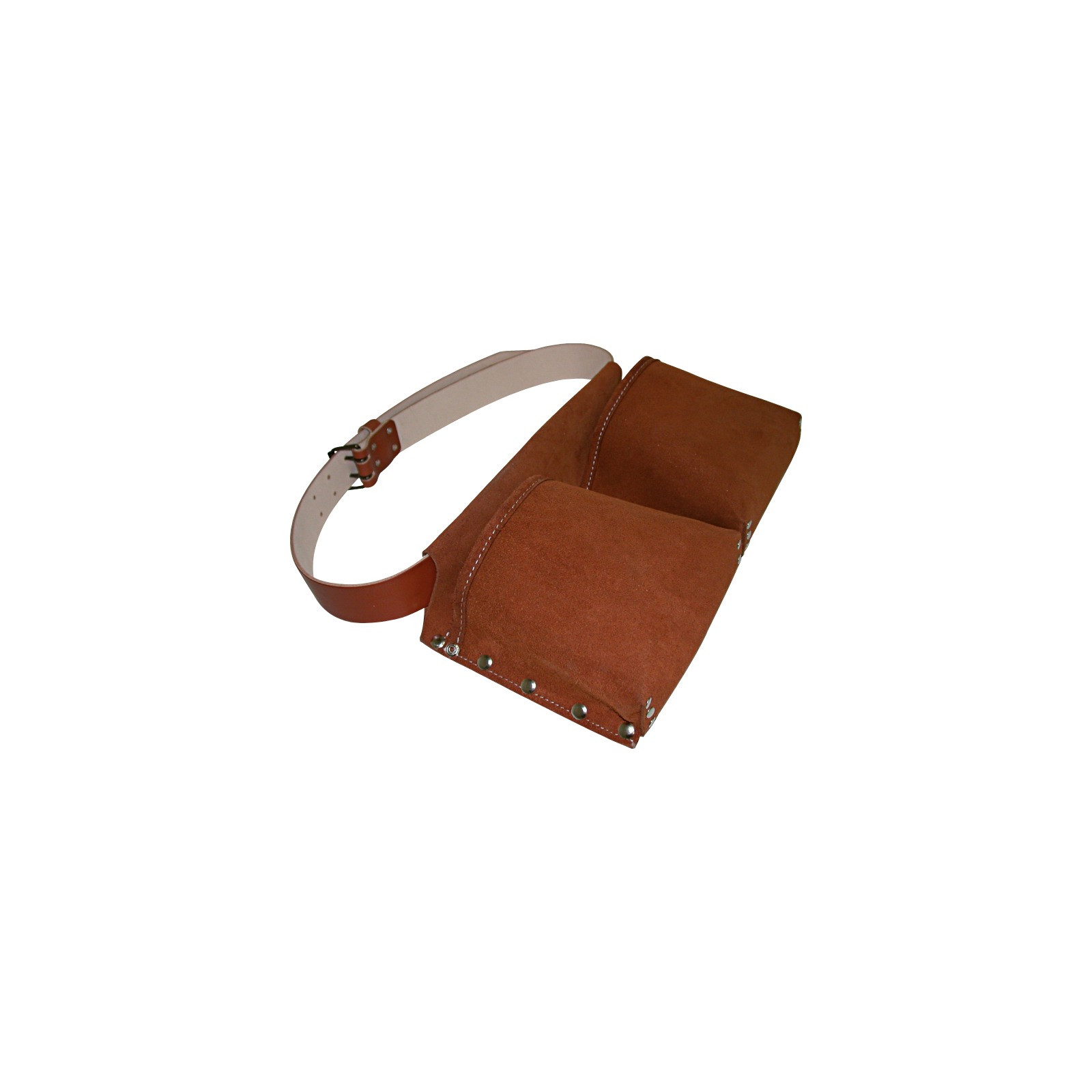 Poche à clous en croûte de cuir rouille 2 poches porte-marteau SASSI 0S107