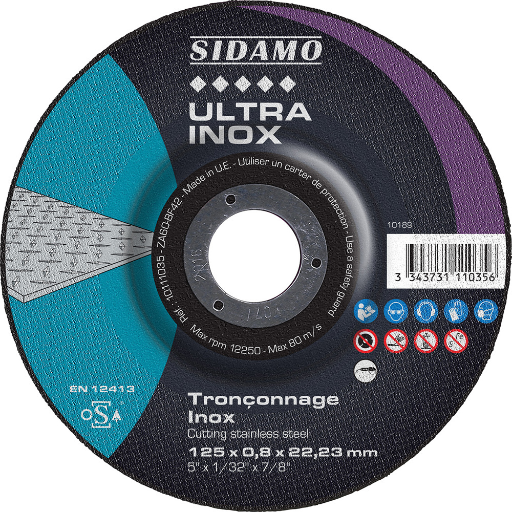 Disque à tronçonner ULTRA INOX pour inox à sec SIDAMO - 10111035