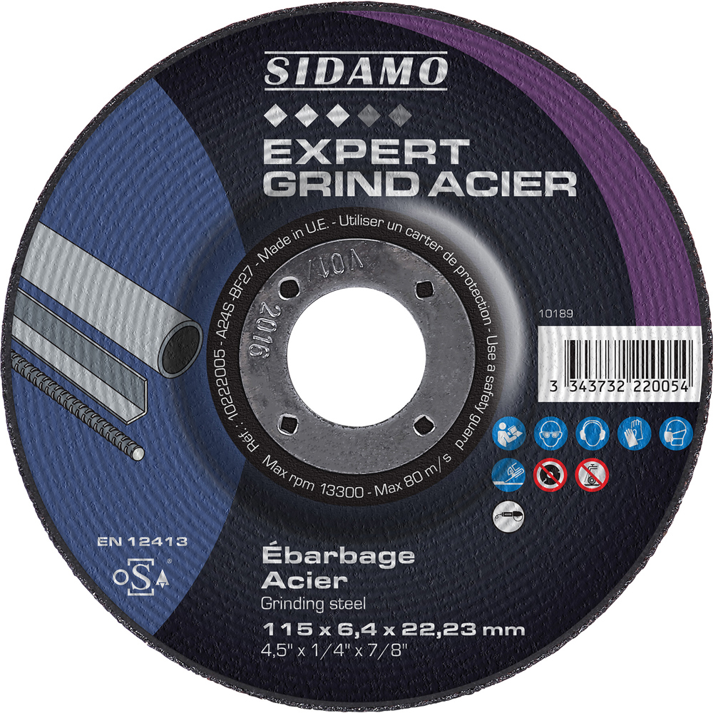 DISQ EBARB EXPERT GRIND ACIER D.115 x 6.4 x 22,23 SIDAMO - 10222005
