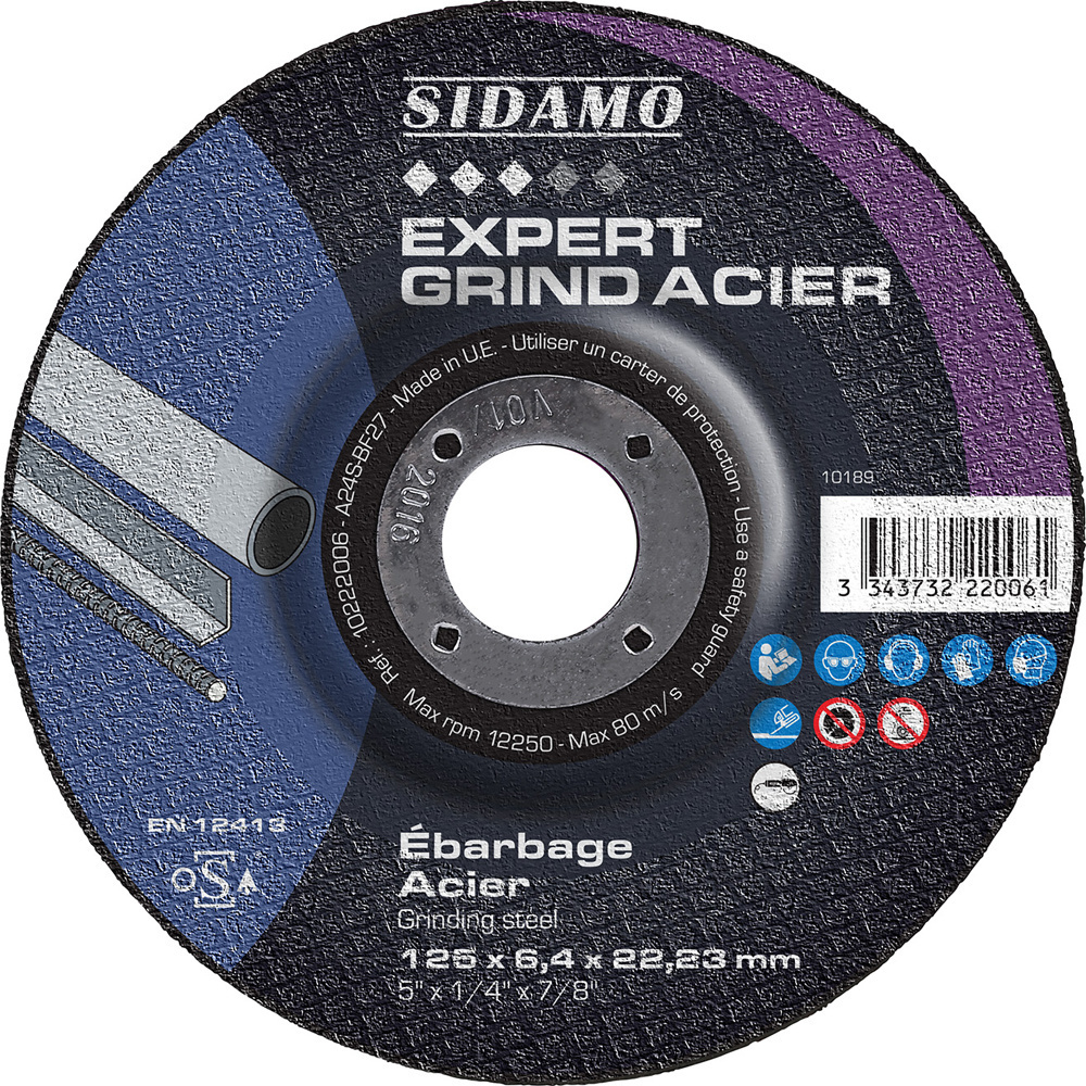 DISQ EBARB EXPERT GRIND ACIER D.125 x 6.4 x 22,23 SIDAMO - 10222006