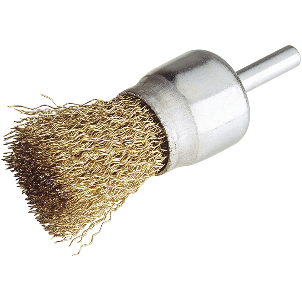 Brosse pinceau D25 6mm ondulés laiton pour nettoyage et polissage métal, bois, plastiques et matériaux SIDAMO - 10314018