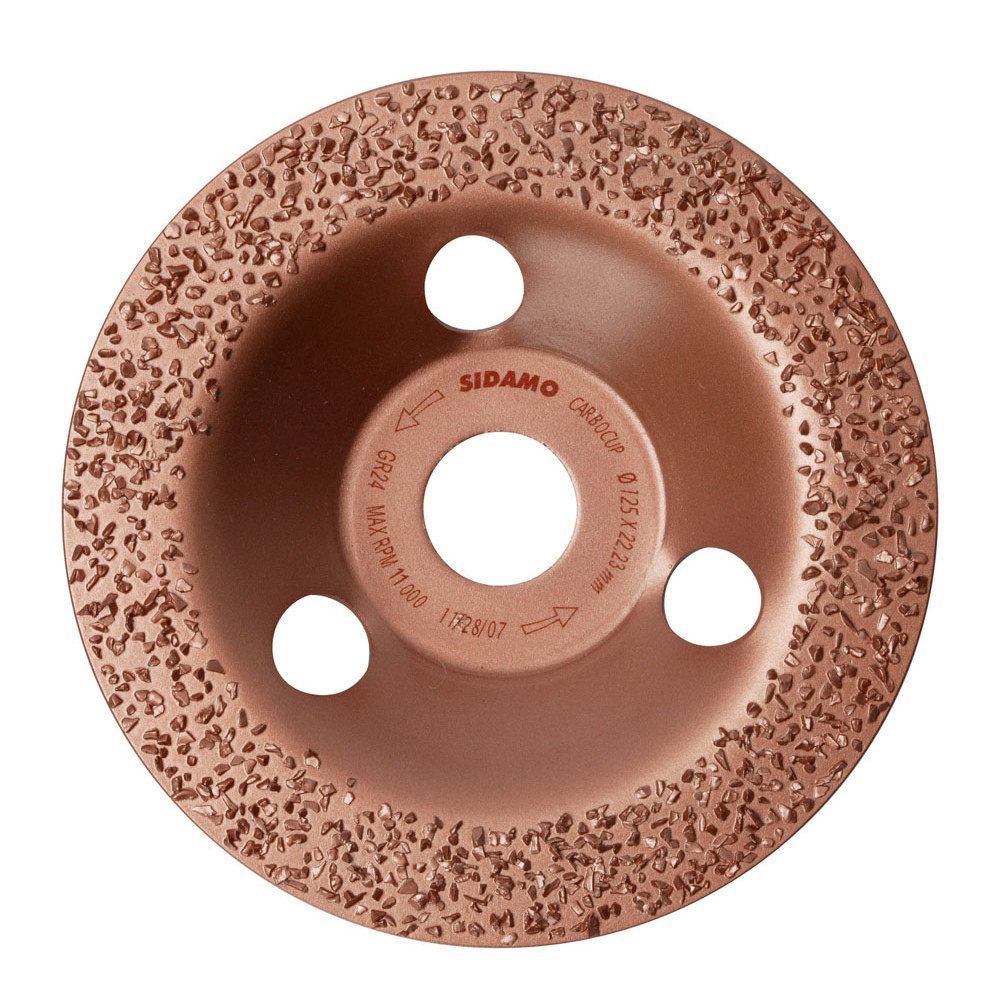 Plateaux à poncer - Carbure CARBOCUP D125 pour ponçage à sec des matériaux durs et tendres SIDAMO - 10805012