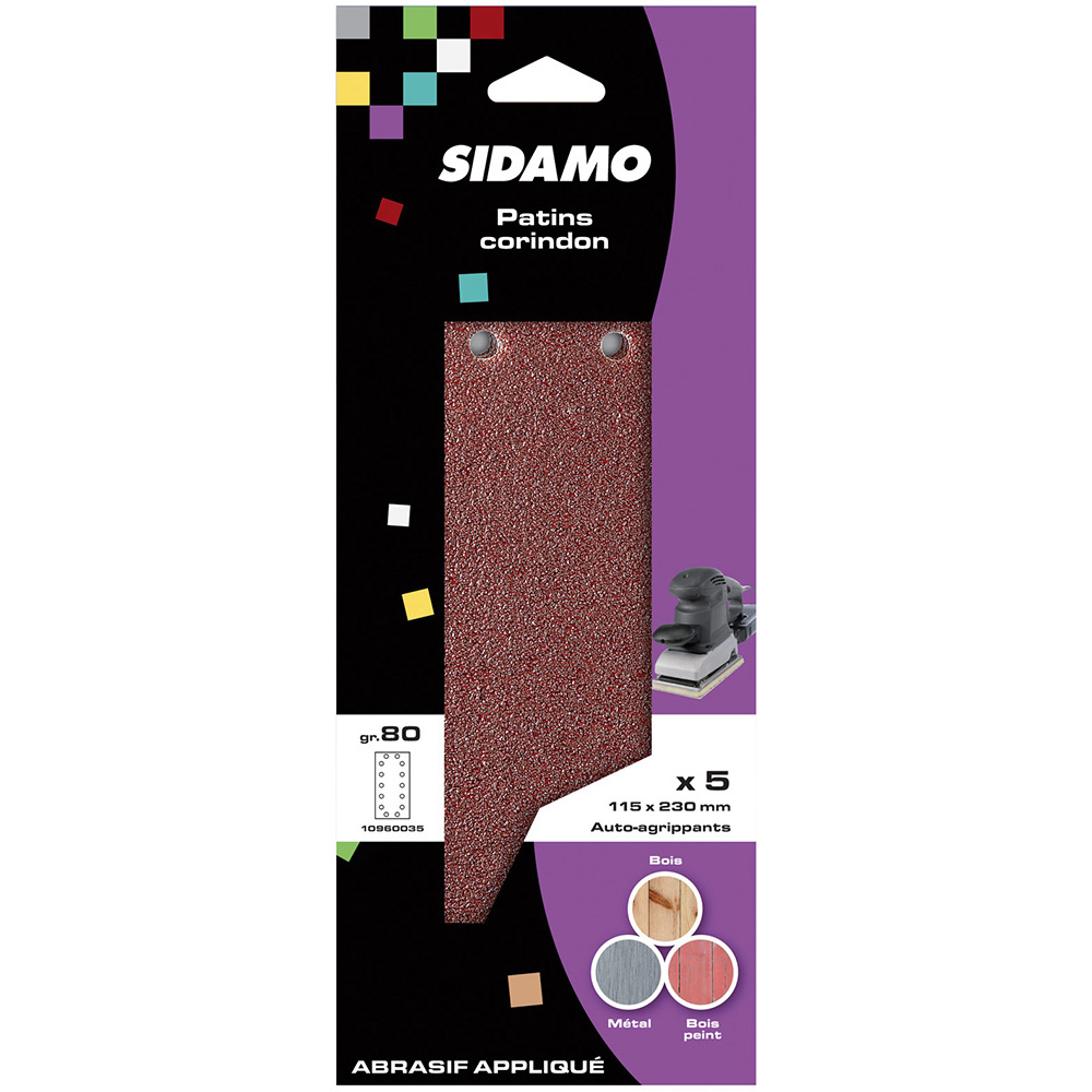 BLISTER DE 5 PATINS AUTO-AGRI. 115X230 GR.80 PERFO.2X5+2X2 SIDAMO - 10960035
