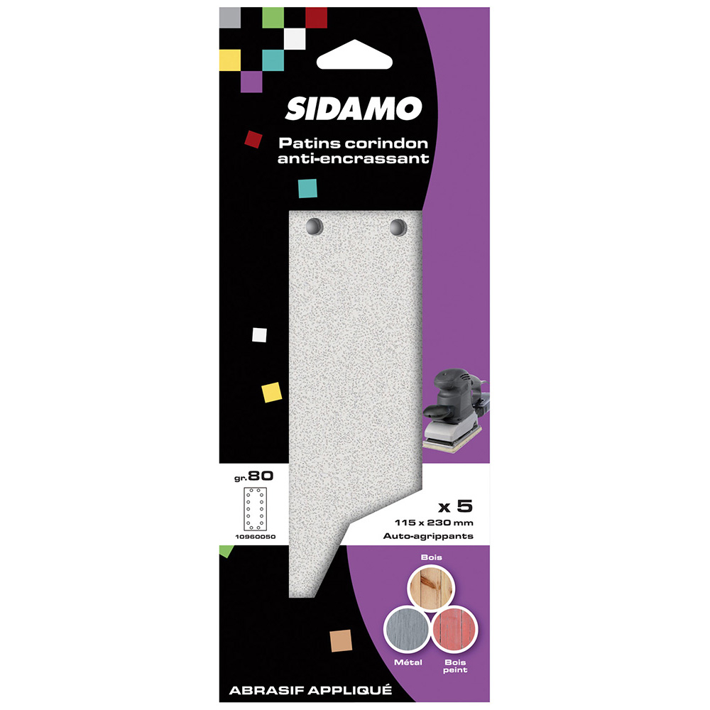 Patin auto-agrippant 115x230 pour ponçage et décapage de métaux et bois divers SIDAMO - 10960051