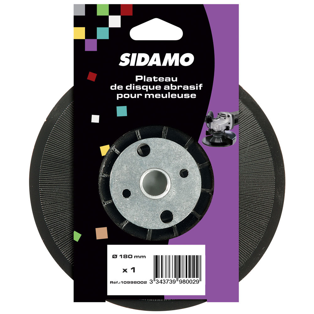 PLATEAU SUPPORT D.180XM14 AVEC ECROU POUR MEULEUSE SIDAMO - 10998002