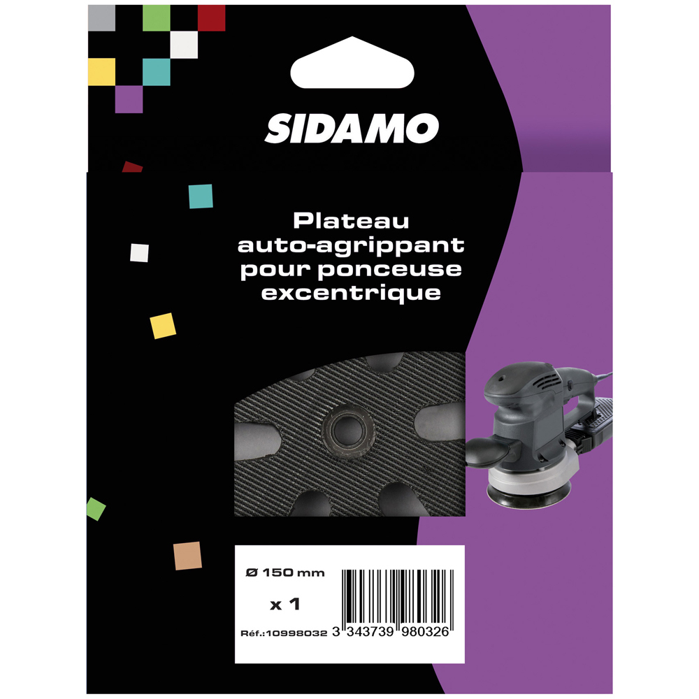 Plateaux auto-agrippants pour ponceuses - Support et fixation caoutchouc des disques SIDAMO - 10998032