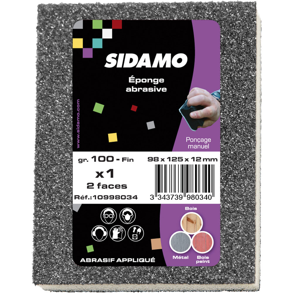 EPONGE A PONCER 98X125X12 - 2 FACES SOUPLES GR.100 FIN SIDAMO - 10998034