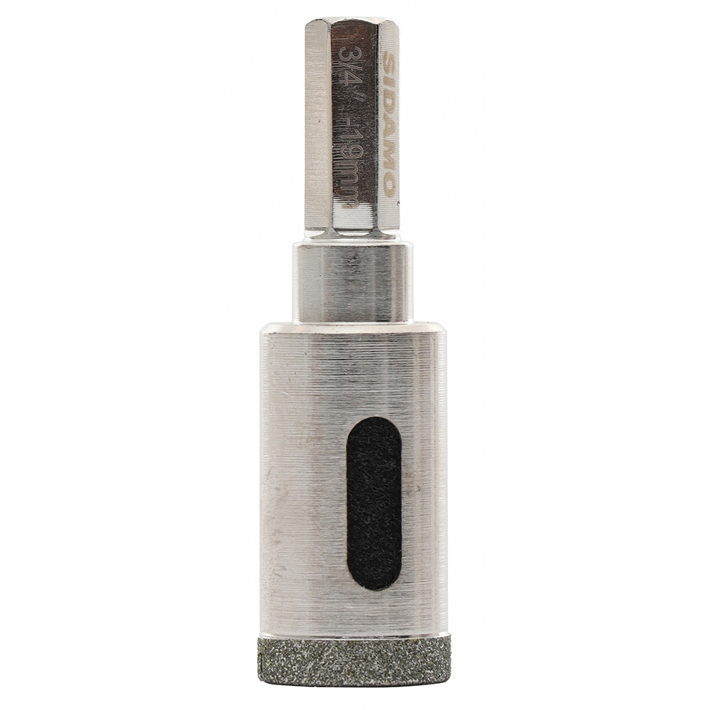 Trépan diamant D19 pour perçage à eau de céramique, grès, faïence, verre, composite, marbre et granit SIDAMO - 11101404