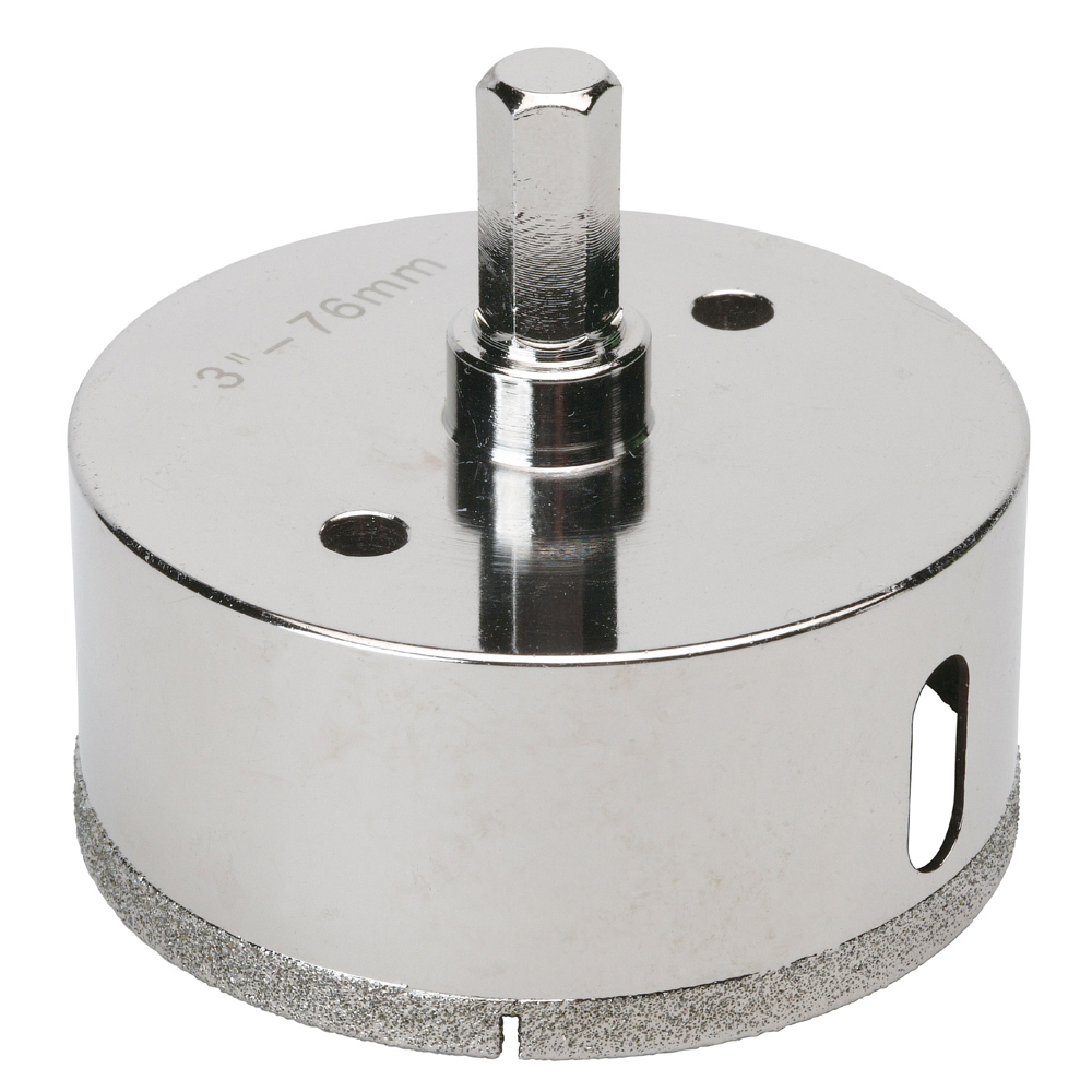 Trépan diamant D76 pour perçage à eau de matériaux décoratifs comme céramique, marbre, verre et granite SIDAMO - 11101415