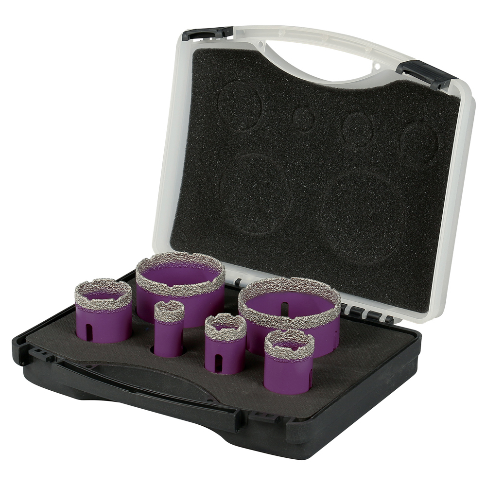 COFFRET 6 TREPANS DIAMANT A SEC M14 D.22/30/35/42/68/76 SIDAMO 11101450