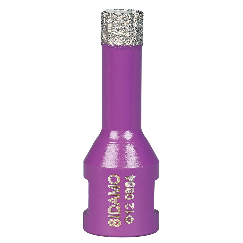Trépan diamant D12 pour perçage à sec ou à eau de céramique, marbre, granit et matériaux composites SIDAMO - 11101455