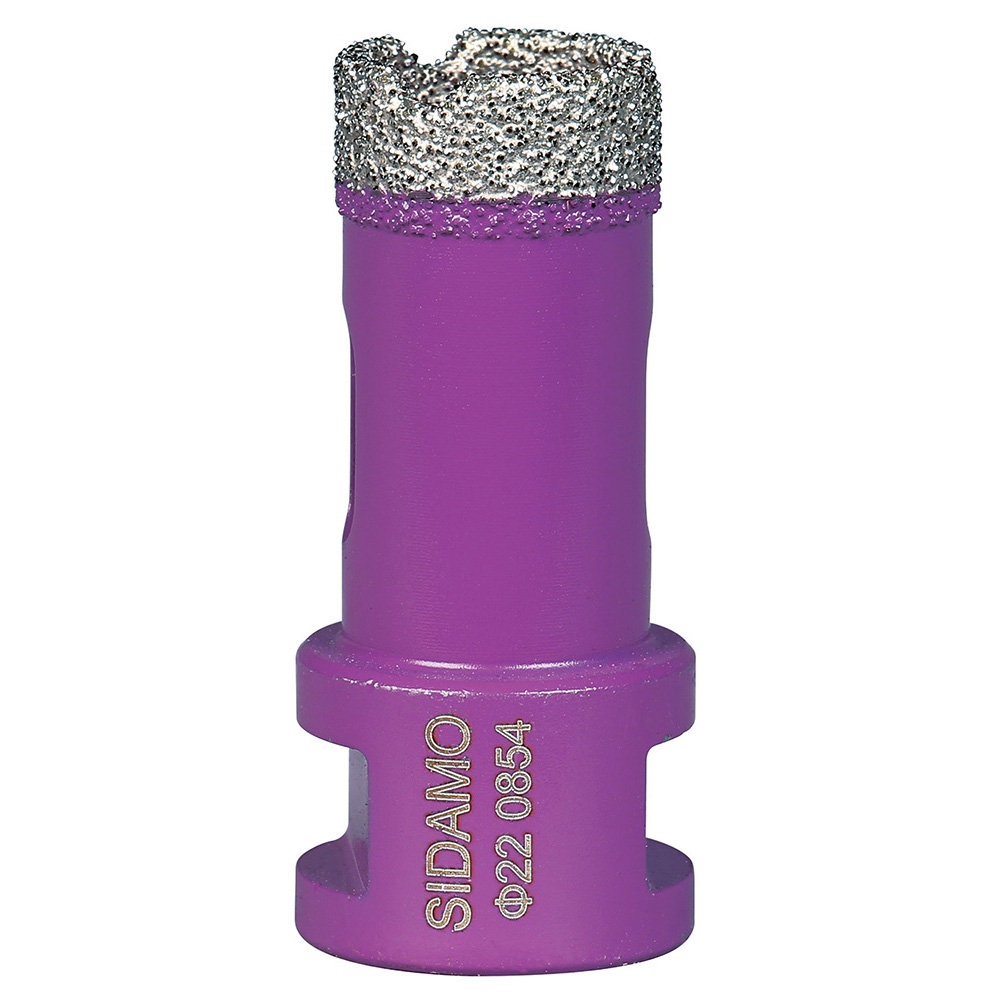 Trépan diamant D22 pour perçage à sec ou à eau de céramique, grès, marbre et matériaux composites SIDAMO - 11101458