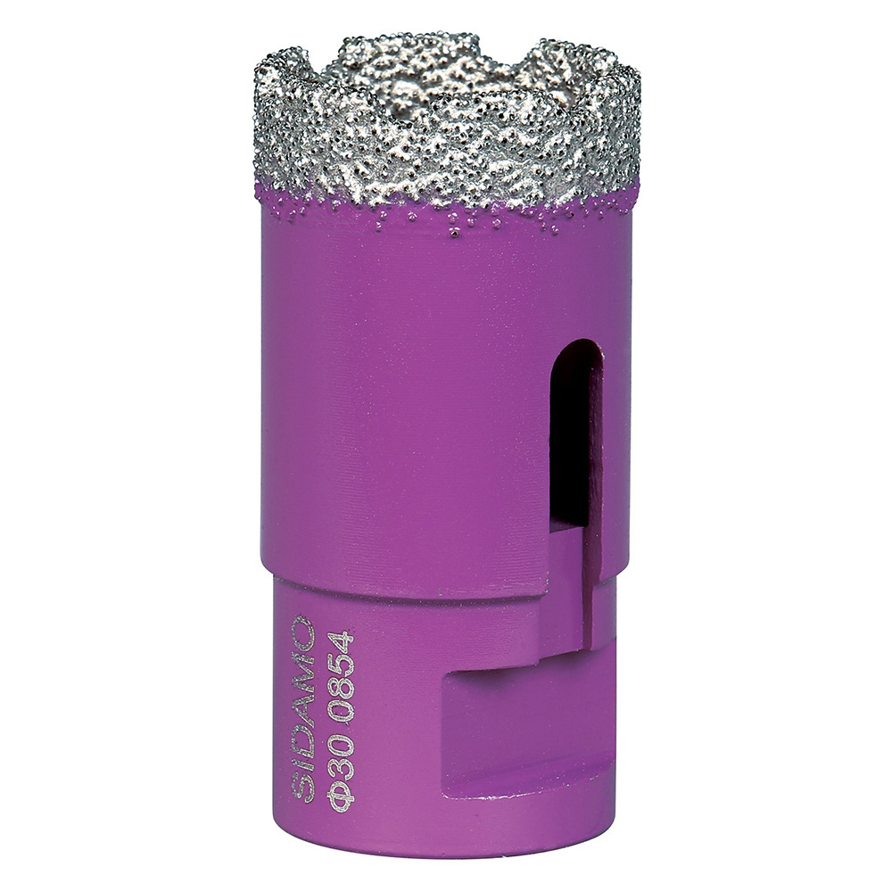 Trépan diamant D30 pour perçage à sec ou à eau de céramique SIDAMO - 11101459
