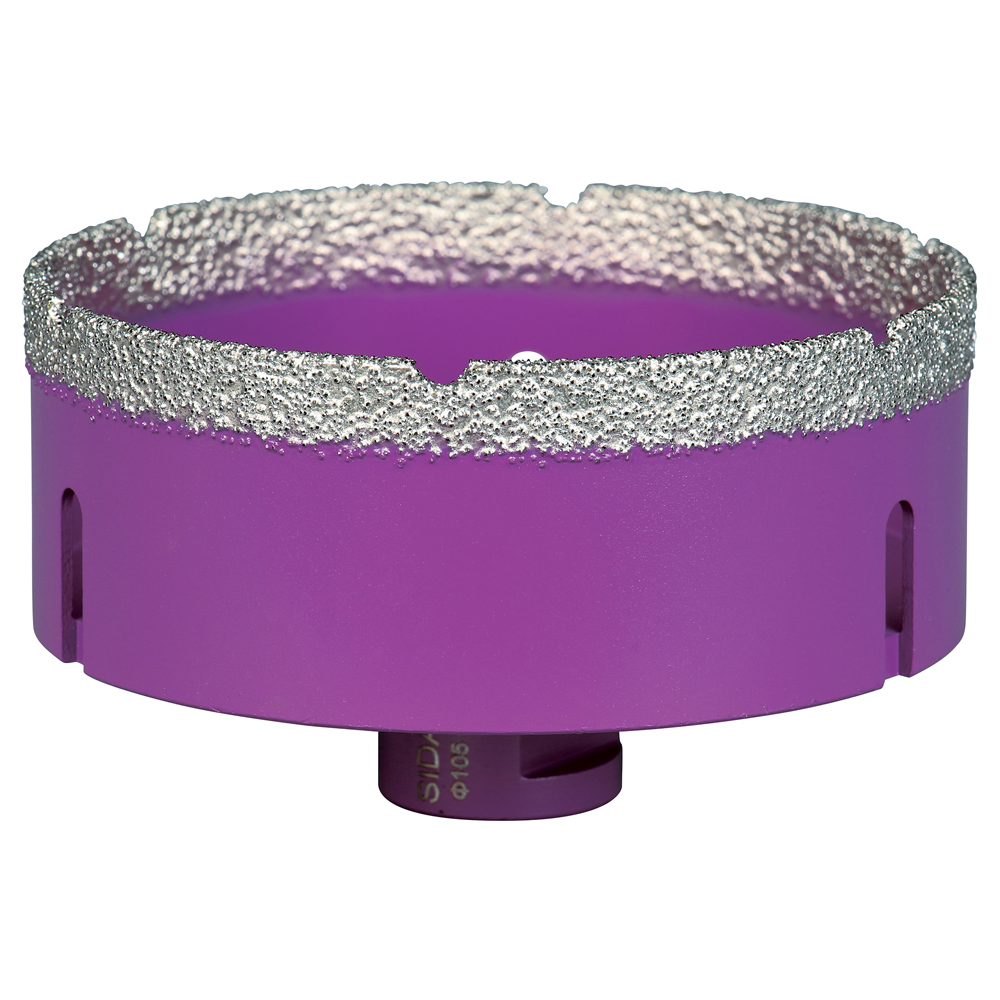 Trépan diamant D105 pour perçage à sec de céramique, grès, marbre et matériaux composites SIDAMO - 11101466