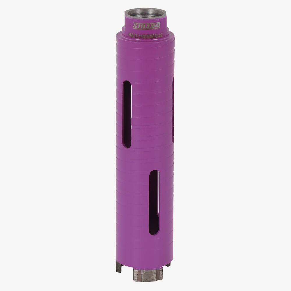 Couronne diamantée D42 L150 pour carottage à sec de béton, parpaing et brique creux SIDAMO - 11101518