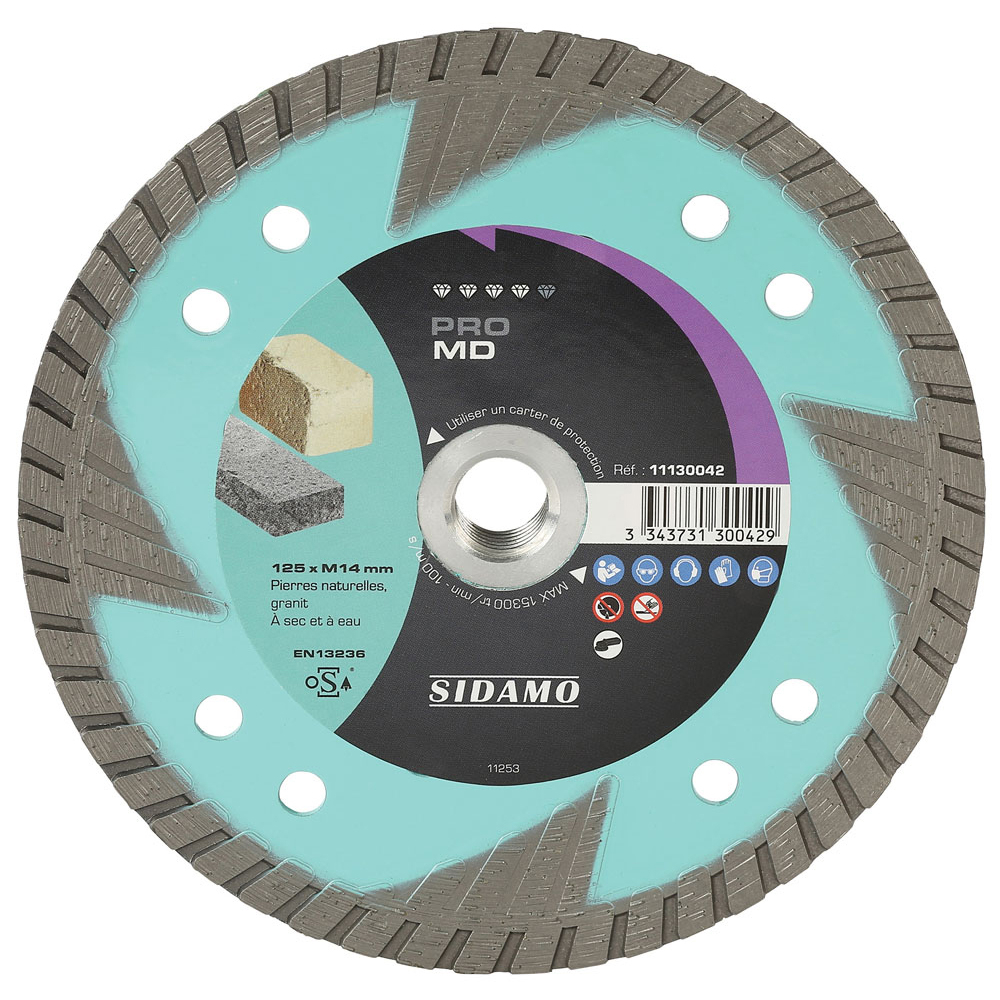 Disque diamant PRO MD pour tronçonnage de pierres naturelles et granit à sec ou à eau SIDAMO - 11130042