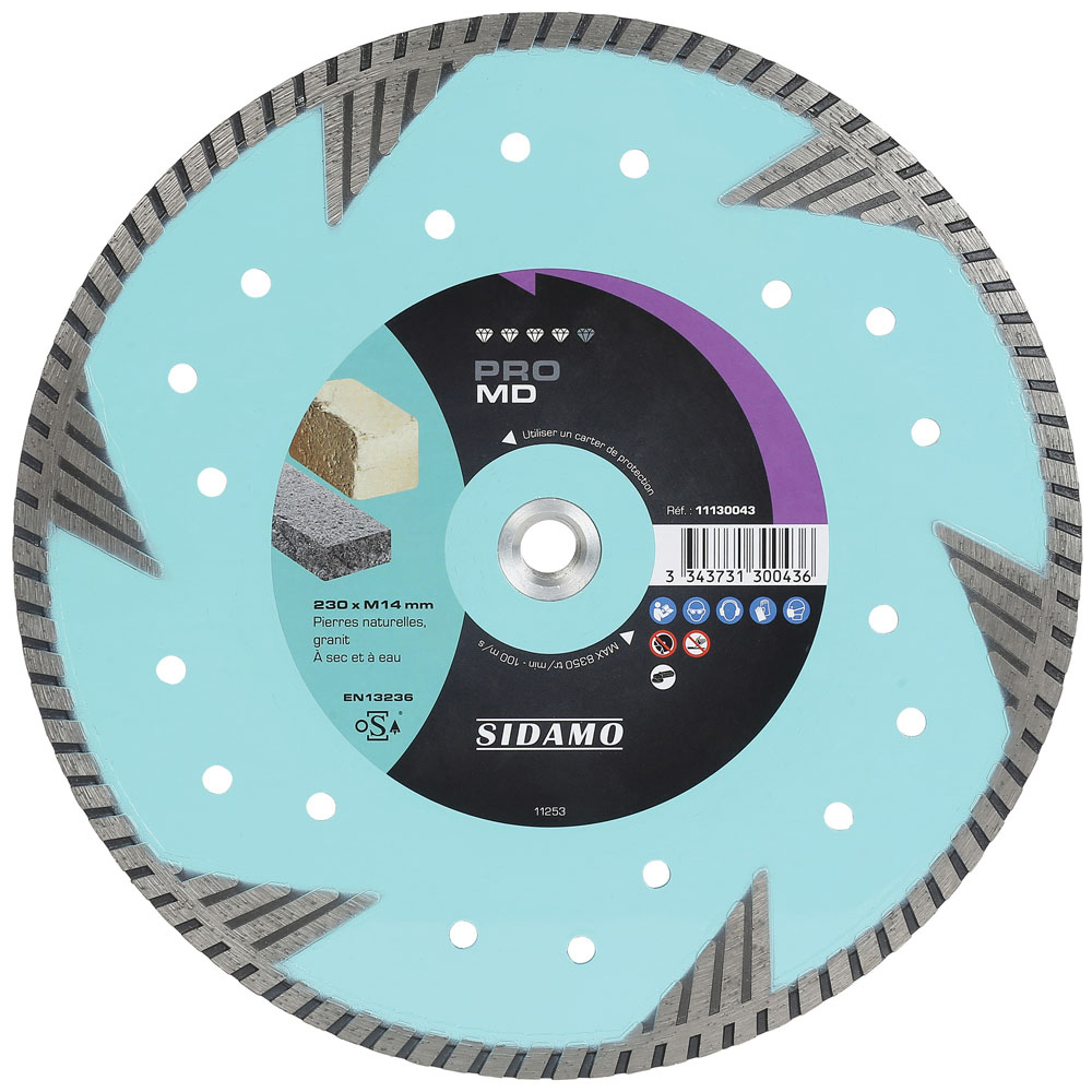 Disque diamant PRO MD pour tronçonnage à sec et à eau de pierres naturelles et granit SIDAMO - 11130043