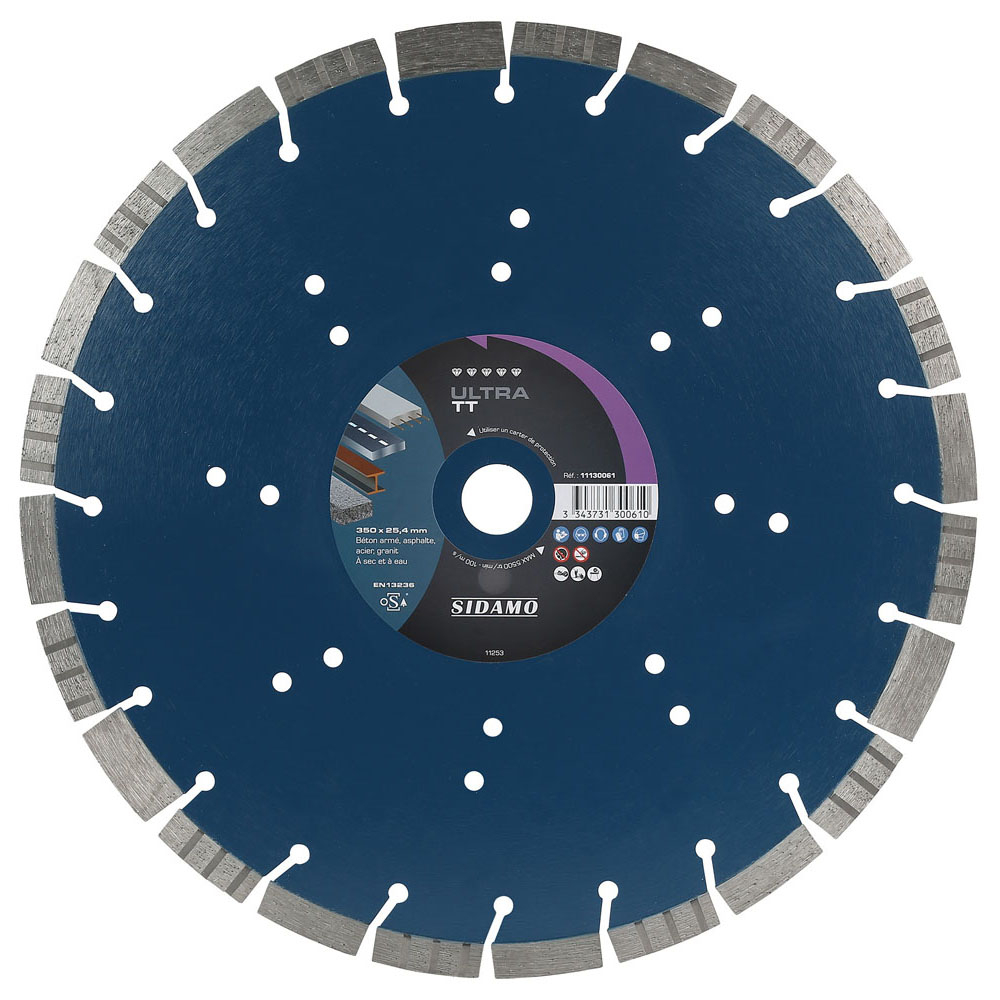 Disque diamant ULTRA TT pour tronçonnage à sec et à eau de béton armé, asphalte, acier, granit SIDAMO - 11130061