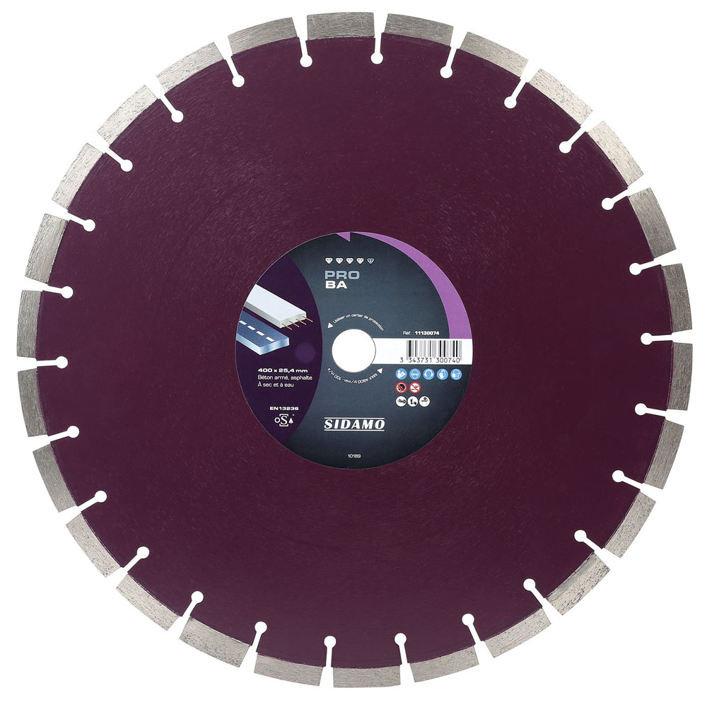 DISQUE DIAMANT PRO BA D. 400 x 25,4 x h 12 SIDAMO - 11130074