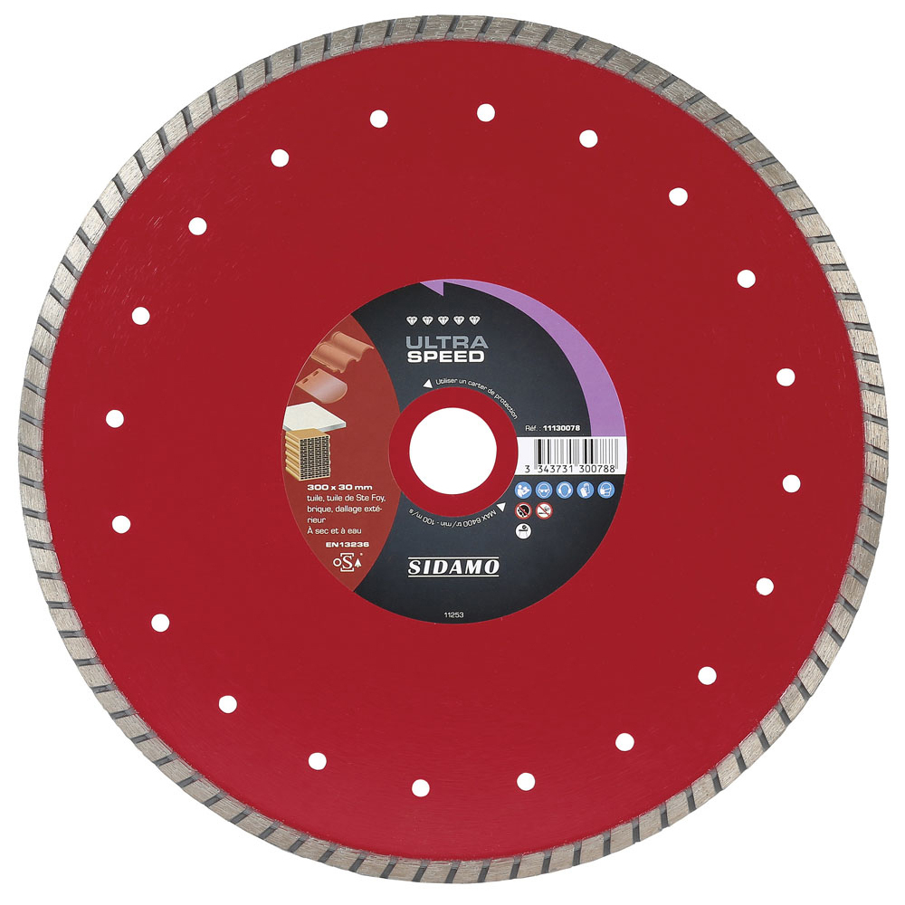 Disque diamant Ultra Speed pour tronçonnage à sec et à eau de tuiles et dallages extérieurs SIDAMO - 11130078