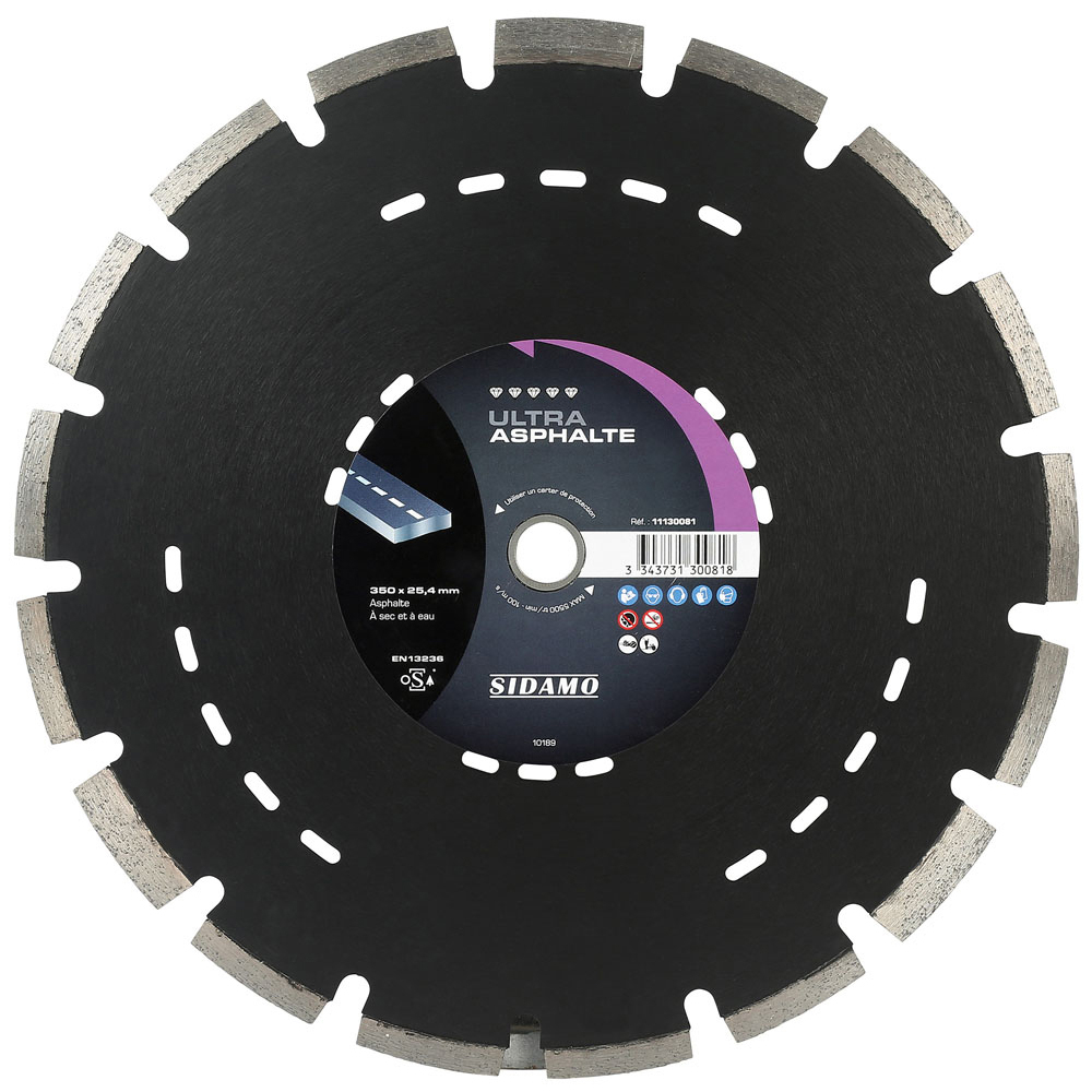 DISQUE DIAMANT ULTRA ASPHALTE D. 350 x 25,4 x h 10 SIDAMO - 11130081