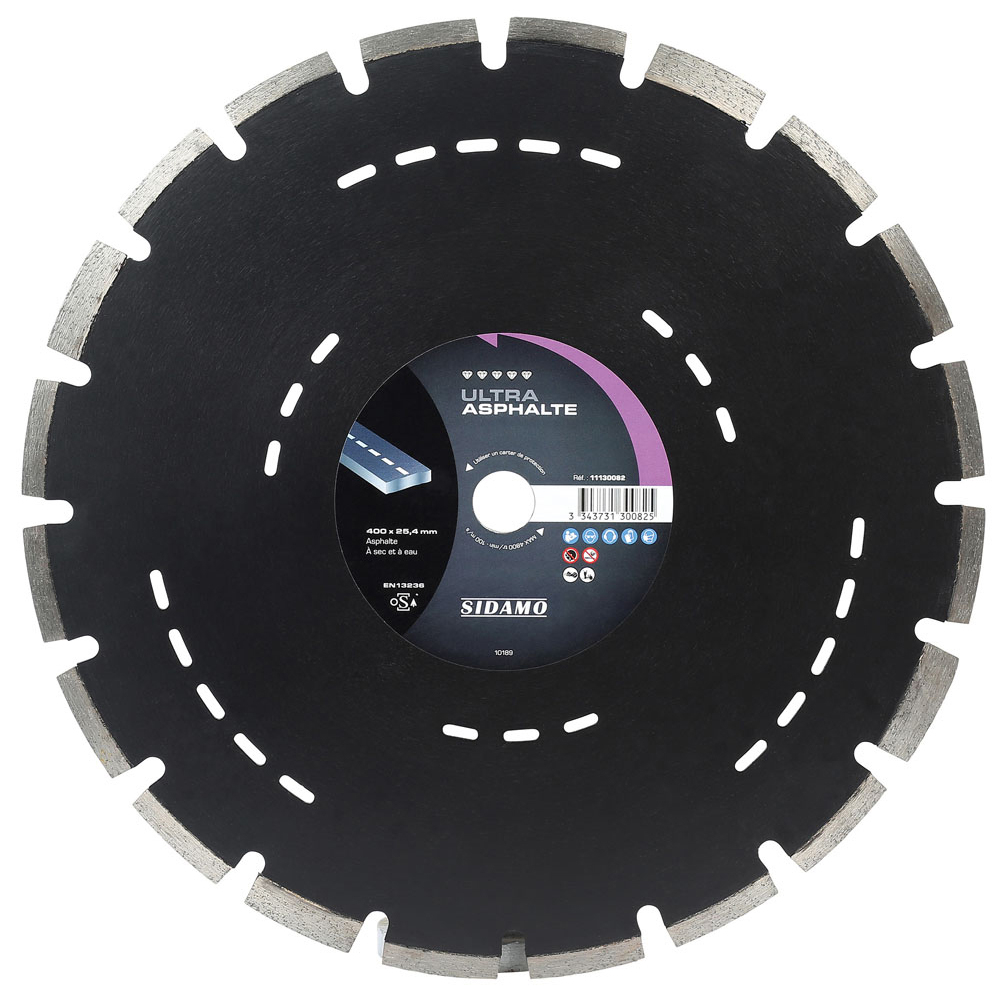 DISQUE DIAMANT ULTRA ASPHALTE D. 400 x 25,4 x h 10 SIDAMO - 11130082