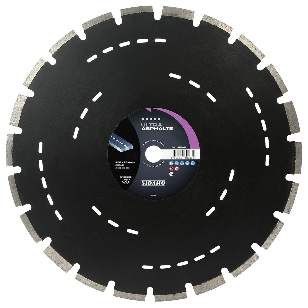 Disque diamant ULTRA pour tronçonnage asphalte à sec et à eau SIDAMO - 11130083