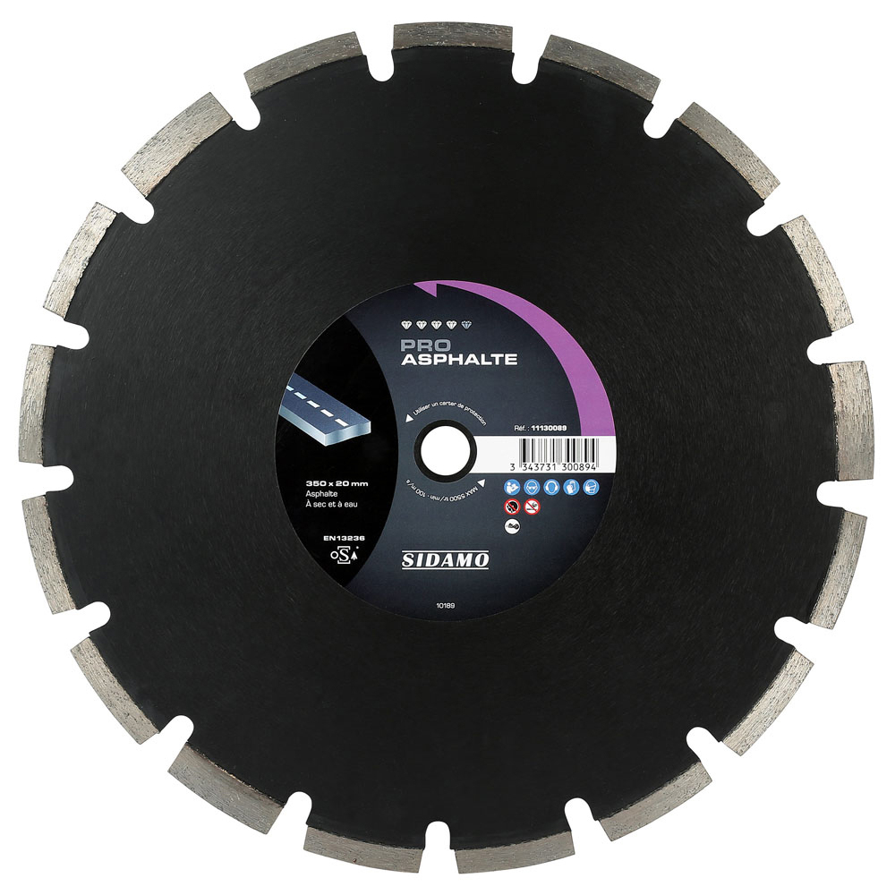 DISQUE DIAMANT PRO ASPHALTE D. 350 x 20 x h 10 SIDAMO - 11130089
