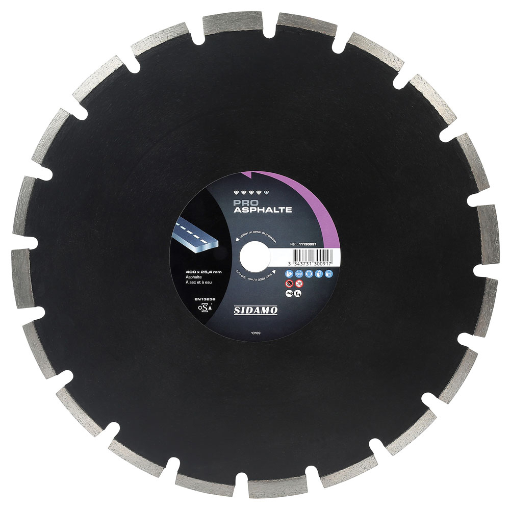 DISQUE DIAMANT PRO ASPHALTE D. 400 x 25,4 x h 10 SIDAMO - 11130091