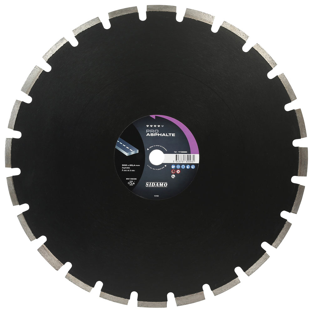 DISQUE DIAMANT PRO ASPHALTE D. 500 x 25,4 x h 10 SIDAMO - 11130093