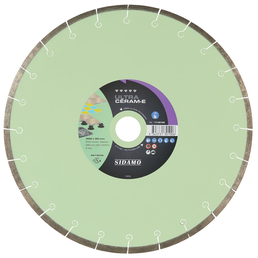 DISQUE DIAMANT ULTRA CERAM-E D. 300 x 30-25,4-22,23 x h 8 SIDAMO - 11130100