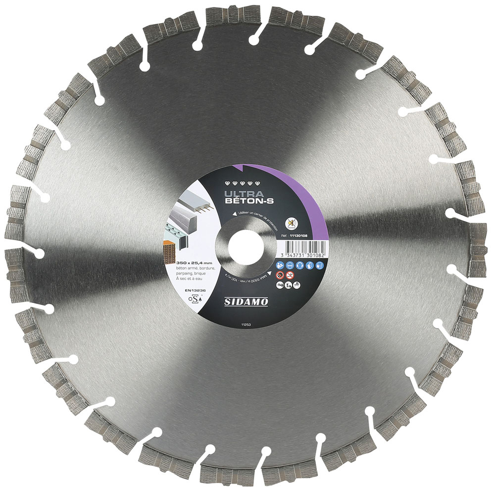 DISQUE DIAMANT ULTRA BETON-S D. 350 x 25,4 x h 12 SIDAMO - 11130108