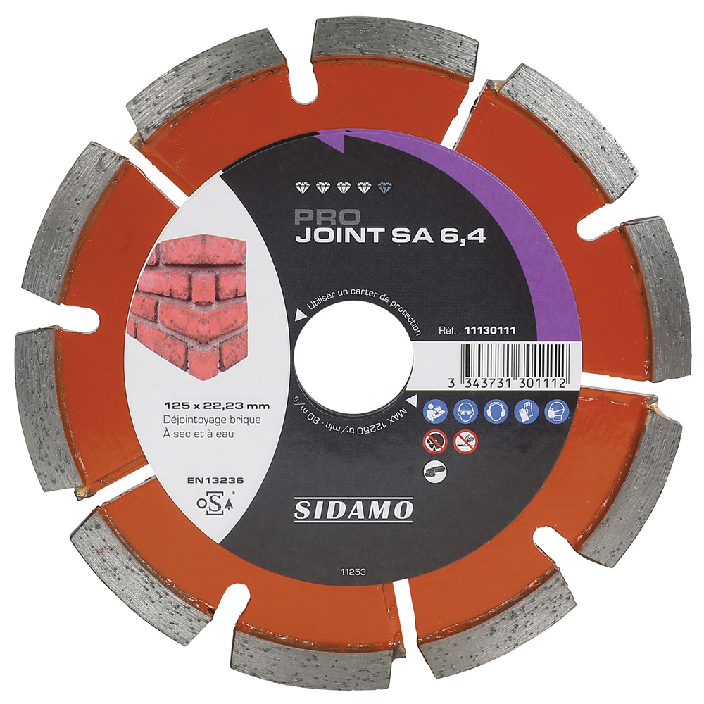 Disque diamant PRO Joint SA pour déjointoyage à sec et à eau de briques SIDAMO - 11130111