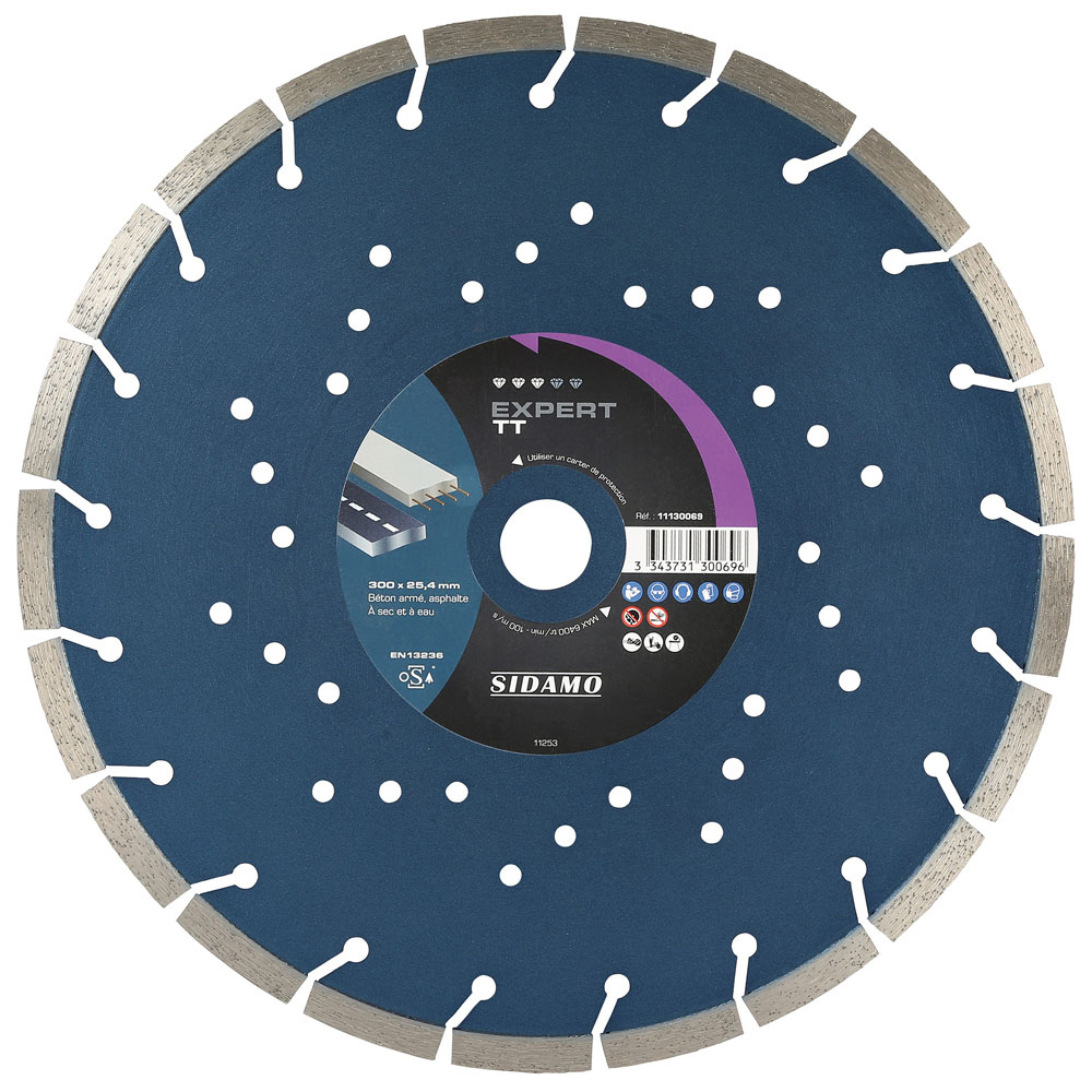 Disque diamant EXPERT TT pour tronçonnage à sec et à eau de béton armé, asphalte SIDAMO - 11130147