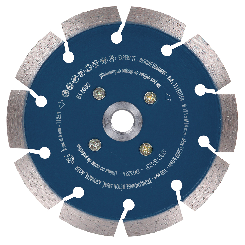 Disque diamant EXPERT TT pour tronçonnage à sec et à eau de béton armé, asphalte, acier SIDAMO - 11130154